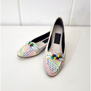 Vintage L J Simone New York  Rainbow Beaded Loafers